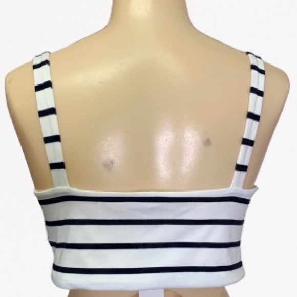 BB DAKOTA STRIPED CROP TOP TIE FRONT SIZE MEDIUM - Picture 2 of 5